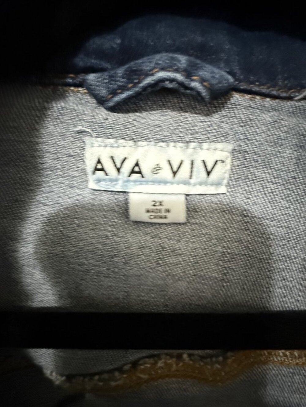 Ava & Viv Jean Jacket Gold-tone Buttons Dark Wash Women's Size 2X - Picture 5 of 11